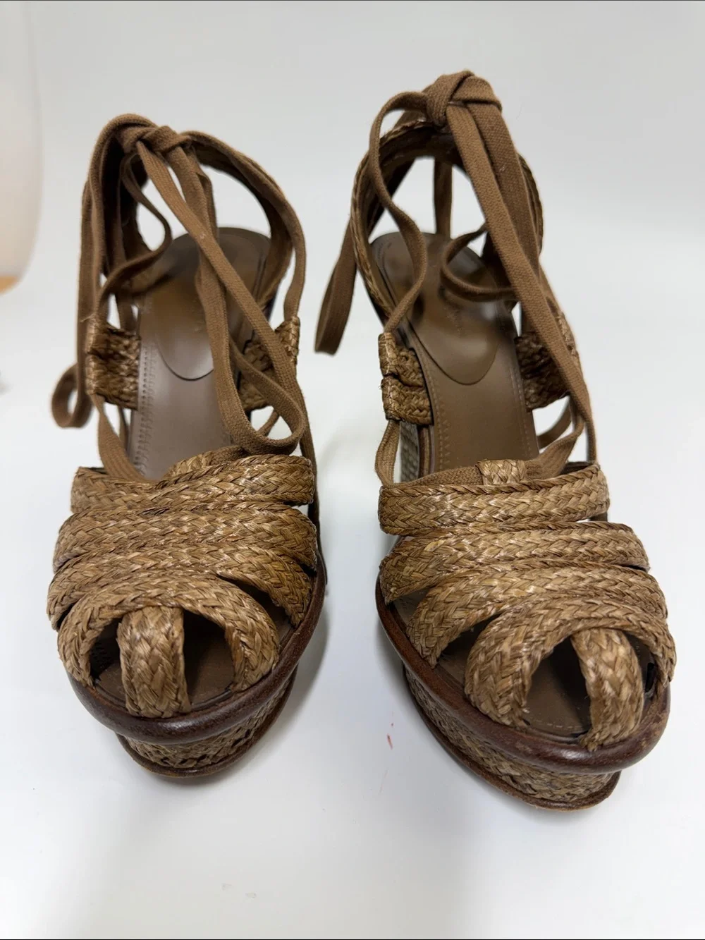 Bottega Veneta Braided Wedge Sandals - Brown